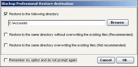 Restore Files/Folders You can restore files and folders from the IBackup Professional account to your local computer. The restore operation can only be done in the Restore tab. Steps for Restore 1.