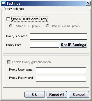 Settings In IBackup Professional application, you have the option to set the proxy settings. 1. Click the Advanced button in the IBackup Professional login window. A Settings dialog appears. Note 2.