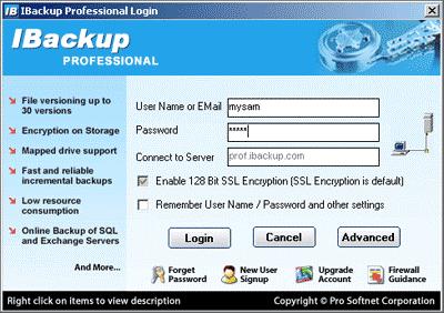 Downloading and Installing IBackup Professional Click http://www.ibackup.com/ibackup-professional/online-backup-download.htm to download the application.
