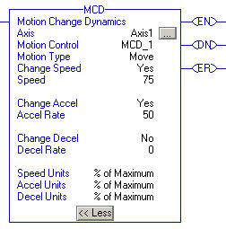 Motion Move Instructions 3-59 Extended Error number is -1, this means the Coordinate System has a Maximum Deceleration Value of 0.