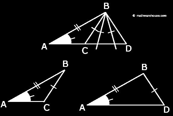 Note: Angle, Side, Side is not enough information to conclude that the triangles are congruent.