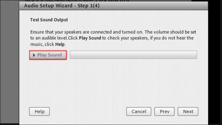 The Audio Setup Wizard takes you through the setup of all the