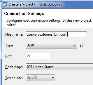 The Connection Settings panel enables you to setup the connection to your 3270 or 5250 system.