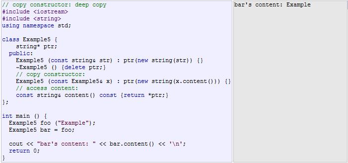 Copy Constructor Default copy constructor does a shallow copy Deep