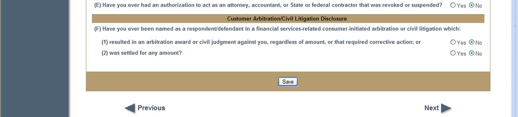(4) Entered an order against you in connection with a financial services-related activity?
