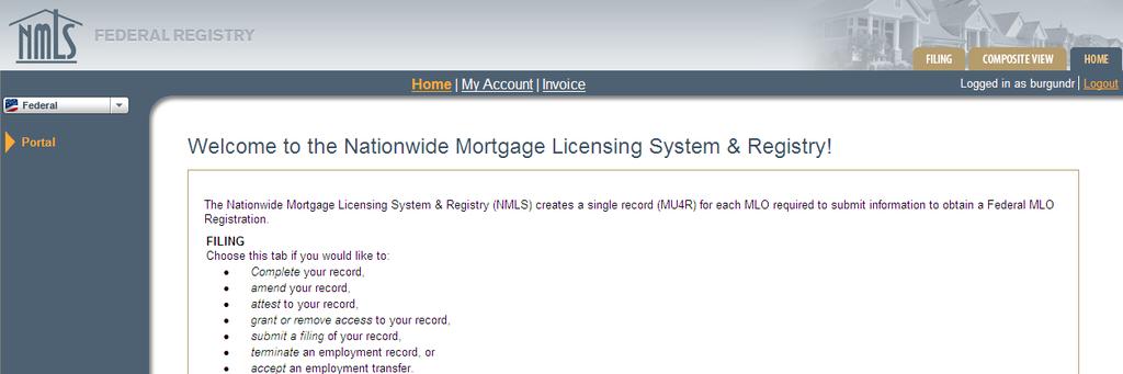 0 REMOVING INSTITUTION ACCESS After receiving registry confirmation, MLOs who were previously registered under another institution should remove the prior institution access to