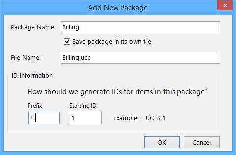 Create a package Use the button on the Home tab, or right click on any existing package in the
