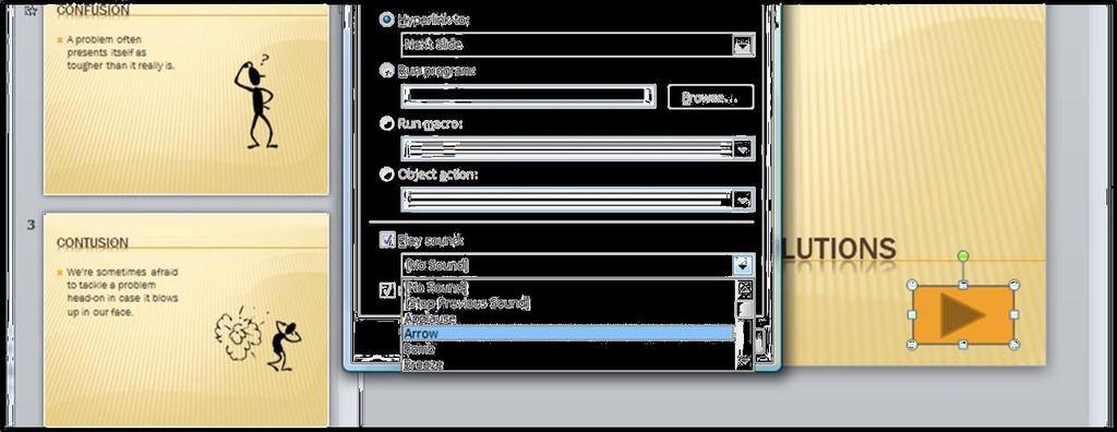 6. (If you don t see the Action Settings dialog box as in figure above, right click on the Action Button and from the pop up context menu, select Edit Hyperlink 7.