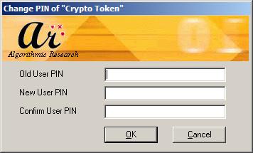 Picture 22 The change window appears (picture 23). Enter your old password in the field Old User PIN.