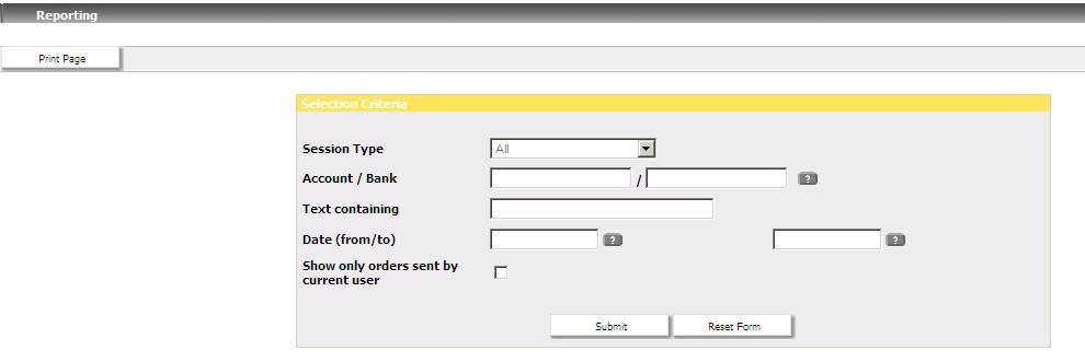 Order status Use this function if you wish to monitor the status of your payment orders.