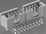 AMP-LATCH Low Profile Headers Shrouded, with.10 [3.81] End Dimension, Double-Row, x [2.4 x 2.4] Centerline & Kinked Soldertails for PC Retention (Continued).02 [0.