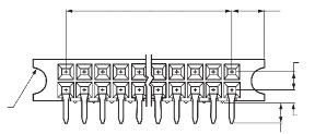 Horizontal Mount (with Guide Pin Slots and Standoffs) Receptacle Assemblies, oard Mount, Double-Row, Closed Entry, x [2.4 x 2.4] Centerline.320 [8.