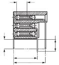 Receptacle Assemblies, oard Mount, Triple-Row, Closed Entry, x [2.4 x 2.4] Centerline Horizontal Mount (with Guide Pin Slots and Standoffs) A.410 [10.