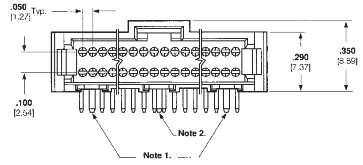 1, 2, & 6 PC oard Hole Layout page 41 See Note 2. See Note 1. Technical Documents page 64 Product Specification 108-1093 Application Specification 114-2031 Part Numbers No.