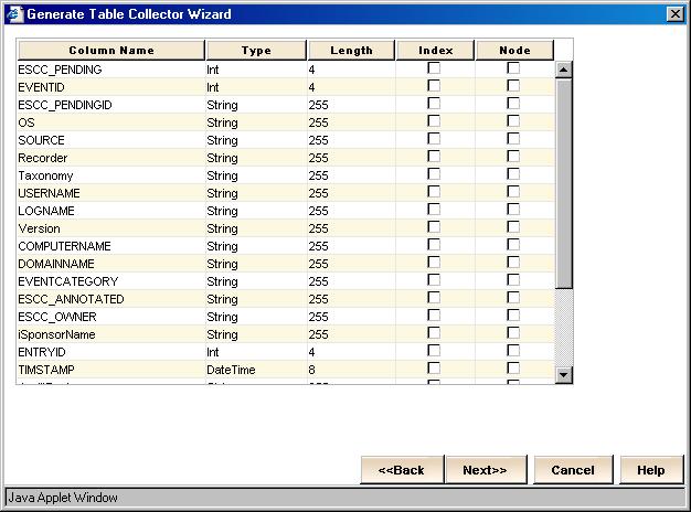 Using Table Collectors 5. Expand the branches of the tree until you locate the audit logs from which you want to generate this table collector. Select them, and then click Next.