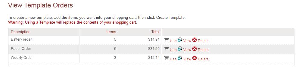 shopping cart. You then go back to the catalogue to select your other items.