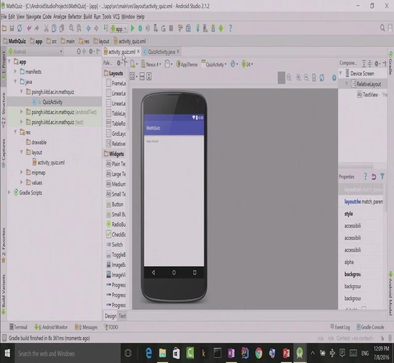 Now my android studio is creating our new project.