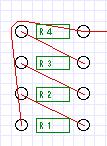 Lesson 3 - Wrapping Paths Using just the Drag Pegs tool from the previous lesson, it is possible to completely route a PC board.