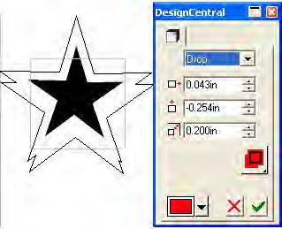 Design Central Effects tab when using the Distort effect.