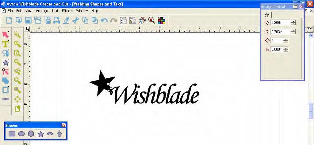 Welding Shapes and Words You can follow the same steps above to weld both words and shapes together. This can be used to add a shape to the edges of text.