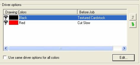 Your new pre-set cutting option will now appear in the drop-down menu as well as the Driver