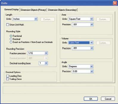 Choose File > Document Settings > Units... The first tab controls the drawing units.