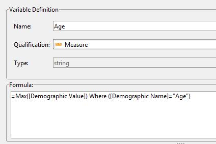 Type the needed Demographic into the Name box.