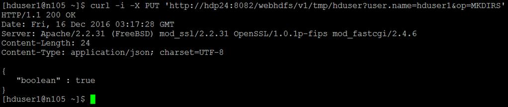 A web browser may also be used to get projects.txt file status from Isilon WebHDFS as shown below: This is similar to executing hdfs dfs ls /user/hduser1/projects.