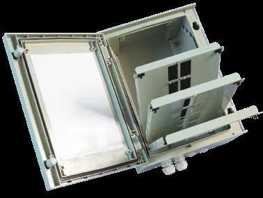 www.leoni-ftth.com Termination Boxes 111 TBP A2 Splice/Patch Management A2 Plastic termination box with optional lock and swivel door.