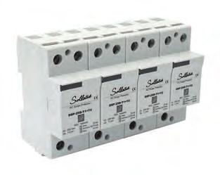Voltsafe Suppressors Three Phase Din rail DSP3P-100DM-T1+T2 Mains spike/surge protection The SollatekDSP3P-100DM-T1+T2 is a Type I & II surge 3 Phase protection device.