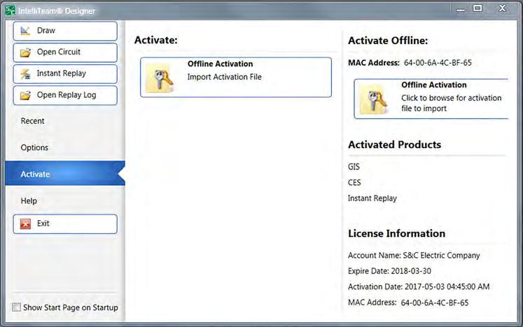Software Installation Computer MAC Address In the IntelliTeam Designer Start page, click on the Activate button on the left side.