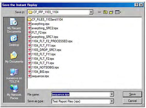 Instant Replay from Compact Flash Files Figure 112. The Communication Manager Instant Replay Generation Setup dialog box.