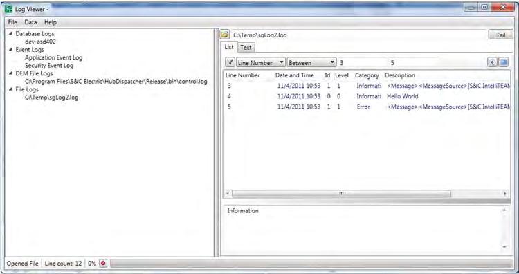 Log Viewer Log Viewer Overview The Log Viewer allows you to easily read and monitor logs generated by IntelliTeam Designer in either the SG Mode or DEM Mode setting.