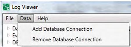 Log Viewer Database Connection Databases are created and stored in the DEM computer, and databases for larger IntelliTeam SG systems will be stored in