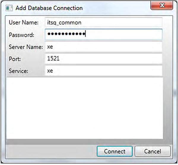 See Figure 121. Login to the server and the available databases will be displayed.