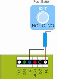 6.2 Push Button (PB) Push button is connected between PB input and 0 Volts. When push button is pressed the main relay is be activated for the configured time.