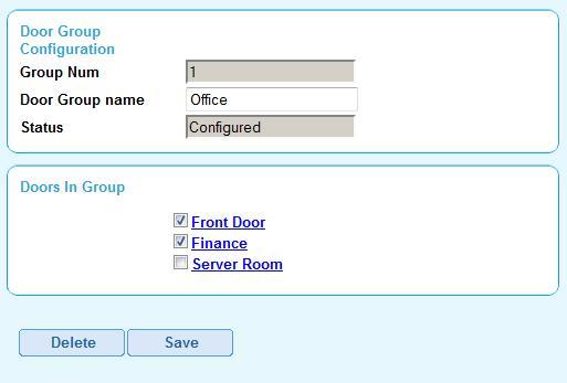 12.2 Create a Door Group To create a door group, 1. Login as user 2. Select Door Groups menu 3.