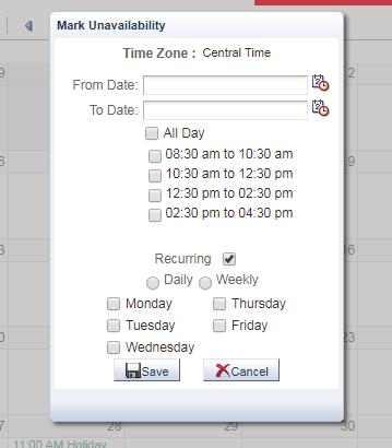 Step 3: After the user has reviewed all 22 weeks of the scheduling period, the user may submit the calendar.