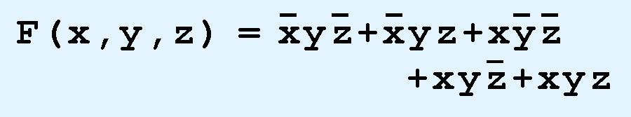 Boolean Algebra The sum-of-products form for