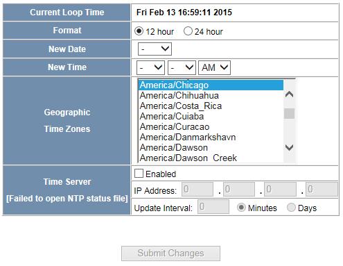 2.3 Configuring Time Management 2.3.1 Current Time Tab This set of time-related functions includes: Setting the current time by which the panel will function.