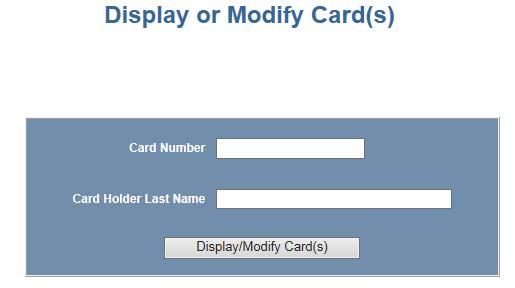 2.6.2 Displaying and Modifying Cards Use this function to display specified cards and modify them.