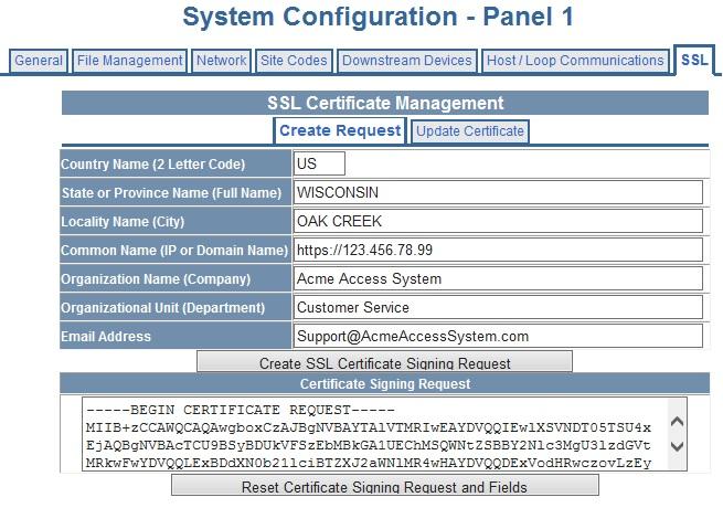 The text box will get populated with text that serves as the Certificate Signing Request (CSR).