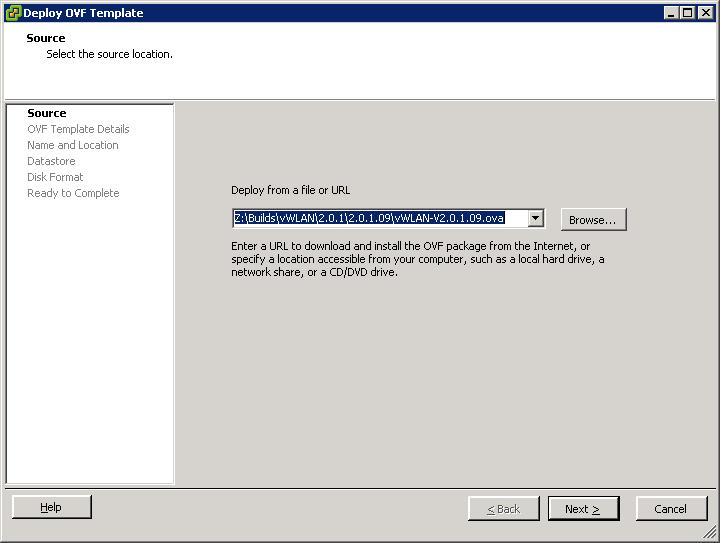Creating a Virtual Appliance using OVA Download the vwlan OVA virtual appliance from the Bluesocket support site.