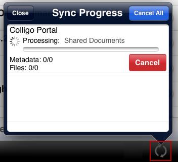 Syncing a Site Depending on your Sync Interval setting, you may need to sync the site to retrieve all the information for the lists and libraries.