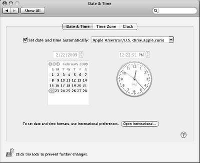 Click the Clock tab to bring Clock preferences to the front, as shown in Figure 1-19. 3. Select the Use a 24-Hour Clock check box to display time in 24-hour format.