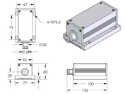 Mechanical Dimension of Laser Head with power 0.4W~1.