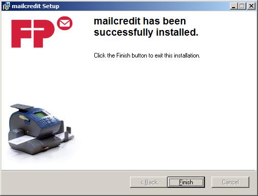 4 mailcredit User Manual mailcredit is now being installed. This can take some time.