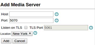 Select Listen on TLS if the media server is set up to use TLS communications. The TLS Port field reflects the SIP port being used by the MRB adaptor for the media server. 4.