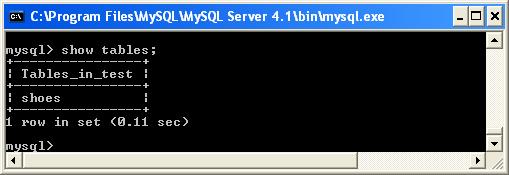 18) Listing showing the MySQL