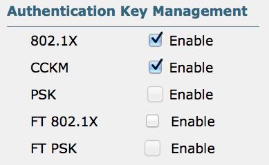 Secure Fast Roaming Cisco Compatible Extensions Client channel scanning and AP selection Improved via Cisco Compatible Extensions (CCX) Neighbour Lists Re-authentication